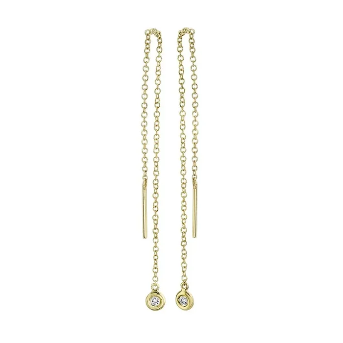 0.04ctw Diamond Threader Earring