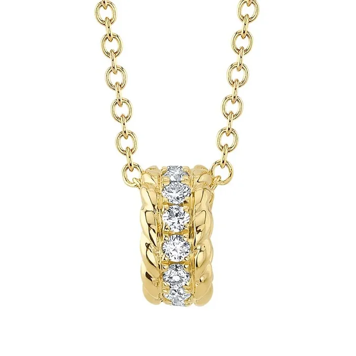 0.13ctw Diamond Barrel Necklace, White Gold
