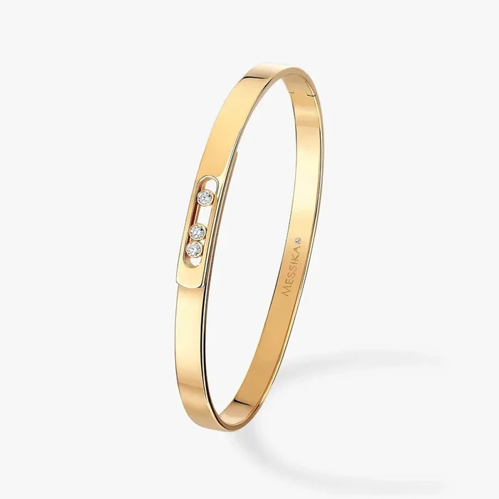 0.15ctw Yellow Gold Diamond Bangle Bracelet