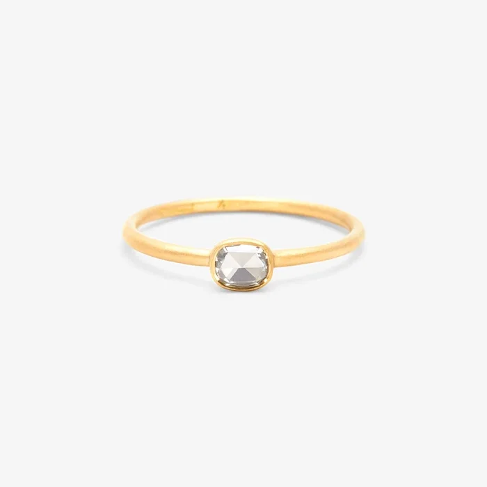 0.22 Carat One-of-a-Kind Rose Cut White Diamond Ring | DR58-OOAK
