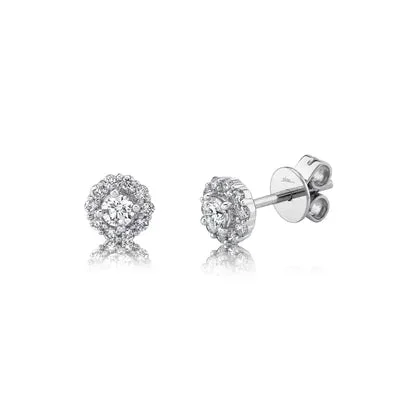 0.40ctw Diamond Halo Earring, 14K White Gold