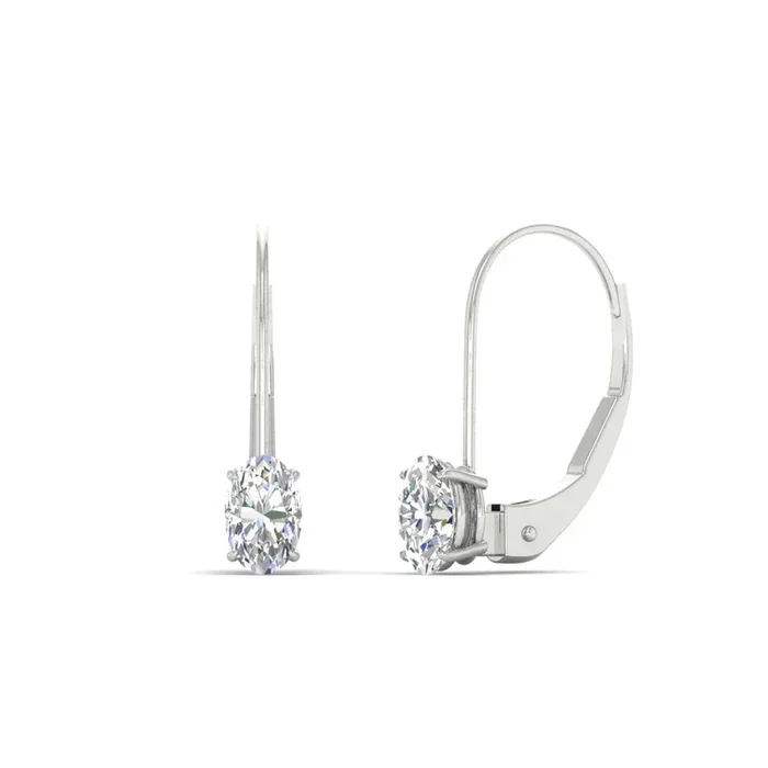 0.50 Carat Oval Lever Back Studs