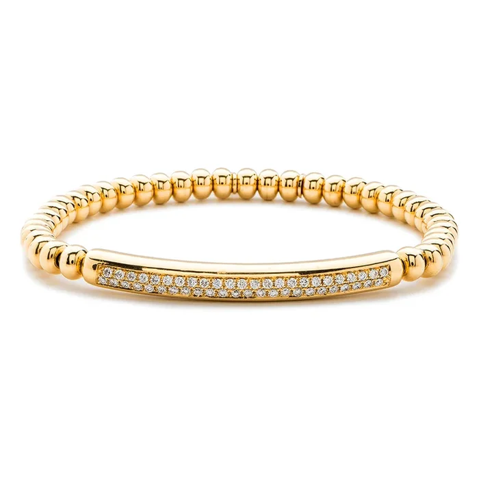 0.53ctw, 18K Yellow Gold Tresore Stretch Bracelet
