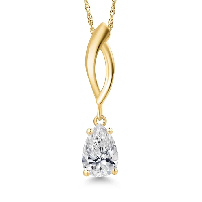 0.70 Cttw IGI Certified Lab Grown Diamond in 10K Yellow Gold Pendant for Women | Pear Shape | E-F Color | VS1-VS2 Clarity | Gold Necklace for Women | 18 Inch Chain