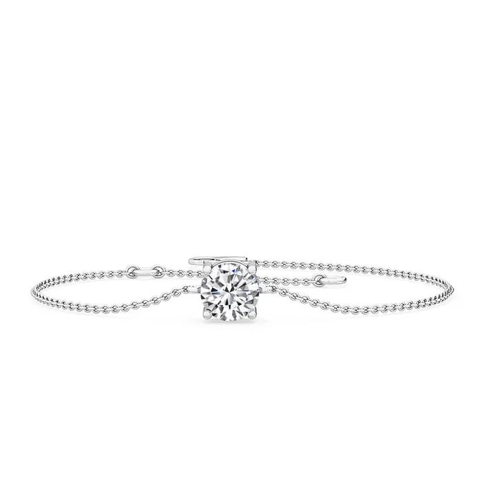 0.72ct Round Brilliant Lab-Grown Diamond Solitaire Bracelet in 14k Gold