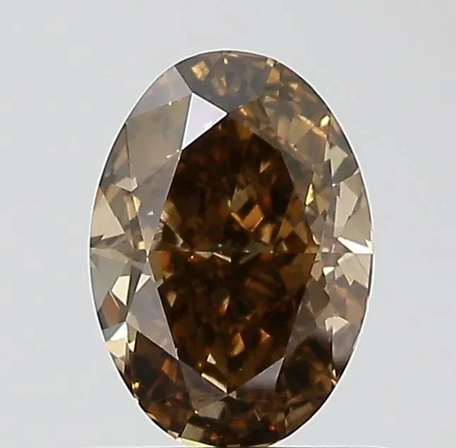 0.73ct Oval Natural Diamond (Colour Fancy Dark Brown, Clarity VS2, GIA Certified)