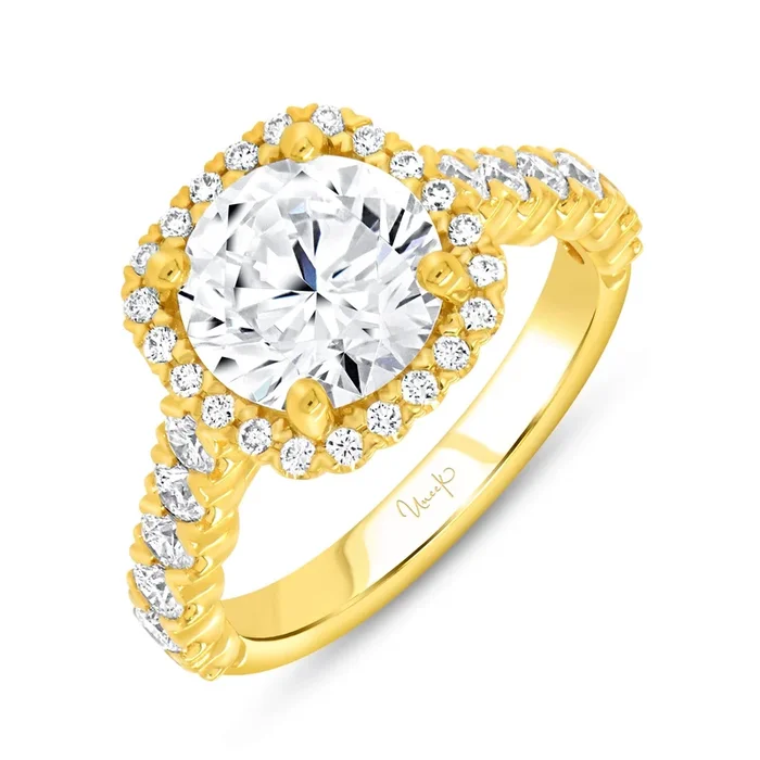 0.85ctw Round Halo Engagement Ring