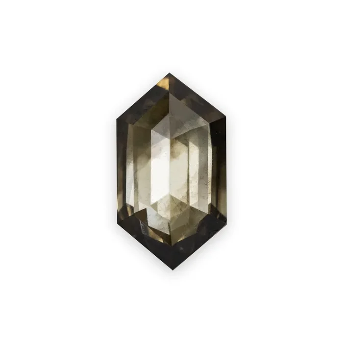 0.87ct 9.04x5x1.53mm HEXAGON ROSECUT CHAMPAGNE SALT & PEPPER DIAMOND