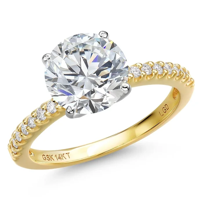 0.90-5.16 Cttw IGI Certified Lab Grown Diamond in 14K Two-Tone Gold Engagement Ring For Women | Round Cut | E-F Color | VS1 Clarity | Wedding Anniversary Ring