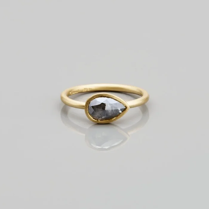 0.92 Carat One-of-a-Kind Rose Cut Salt & Pepper Diamond Ring | DR162-OOAK