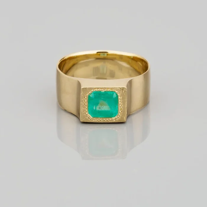 1.07 Carat One-of-a-Kind Emerald Signet Ring | ER40-OOAK