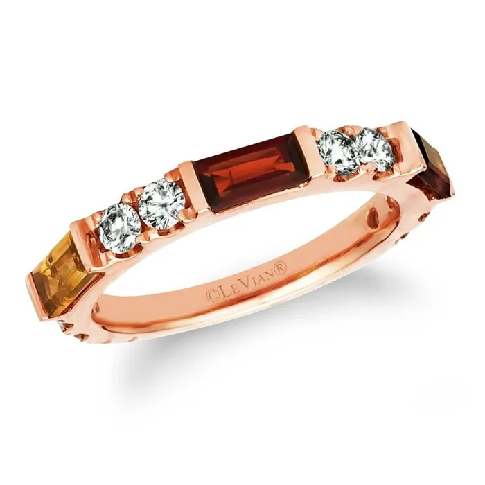 1 1/2 cts Red Pyrope Garnet and Diamond Ring in 14K Rose Gold by Le Vian
