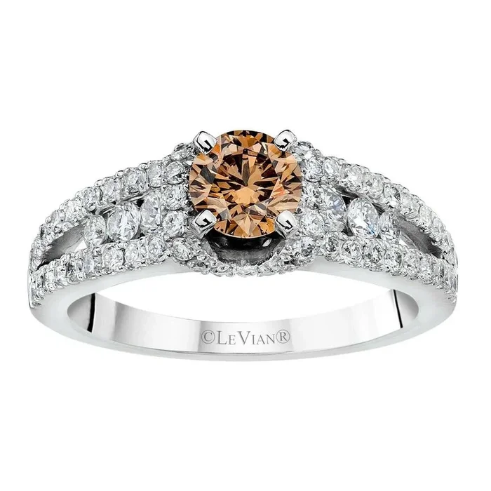1 1/3 cts Chocolate Diamond Ring in 14K White Gold by Le Vian