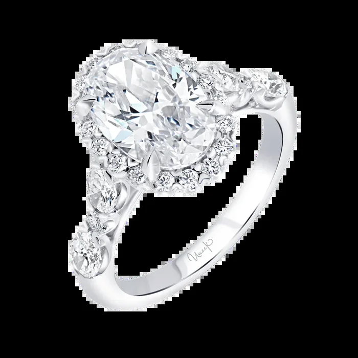 1.12ctw Oval Halo Engagement Ring