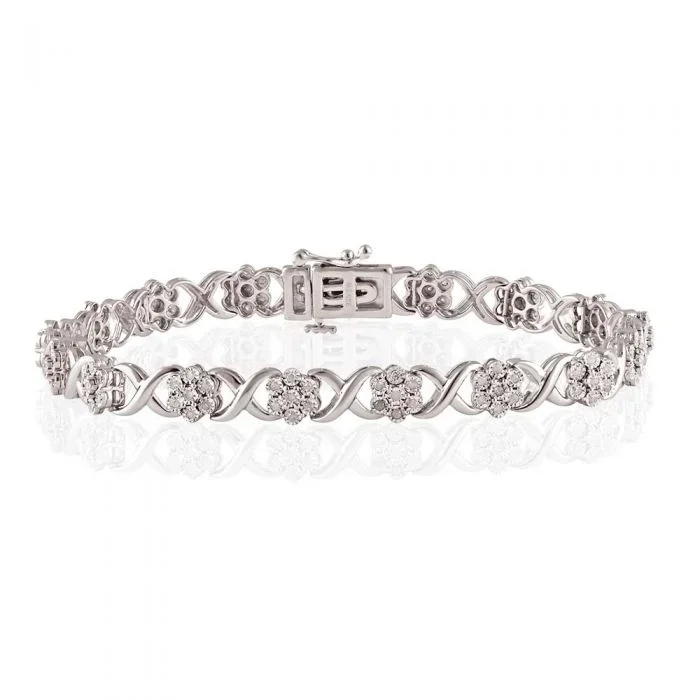 1/2 Carat Diamond 18cm Bracelet in Sterling Silver