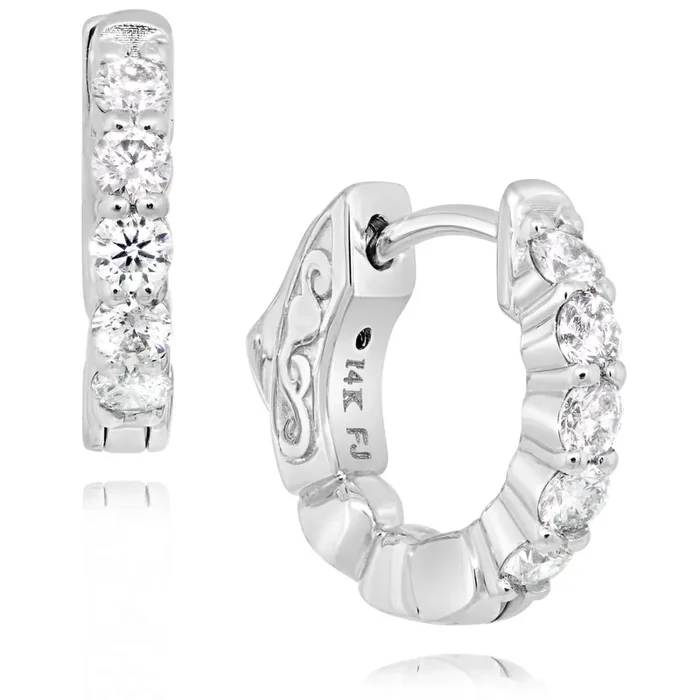 1/2 Carat Diamond Huggy Hoop Earrings
