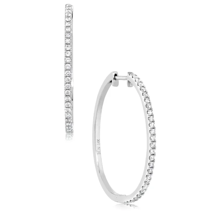 1/2 Carat Diamond Oval Hoop Earrings