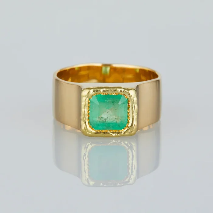 1.26 Carat One-of-a-Kind Emerald Signet Ring | ER54-OOAK