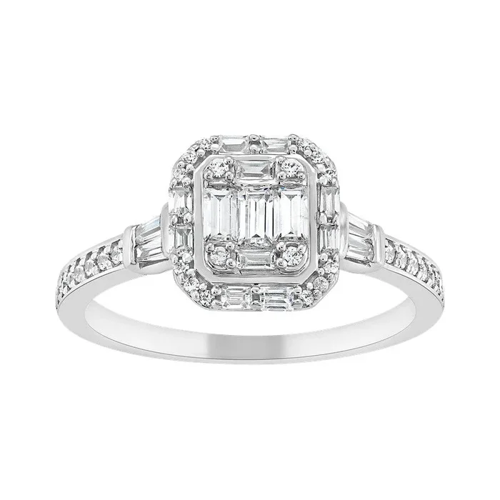 1/2ctw Diamond Halo Engagement Ring