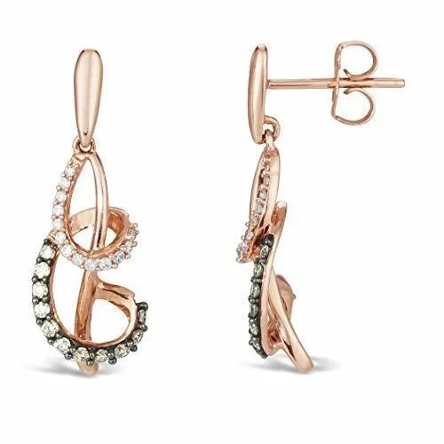 1/3 cts White Diamond Earrings in 14K Rose Gold by Le Vian