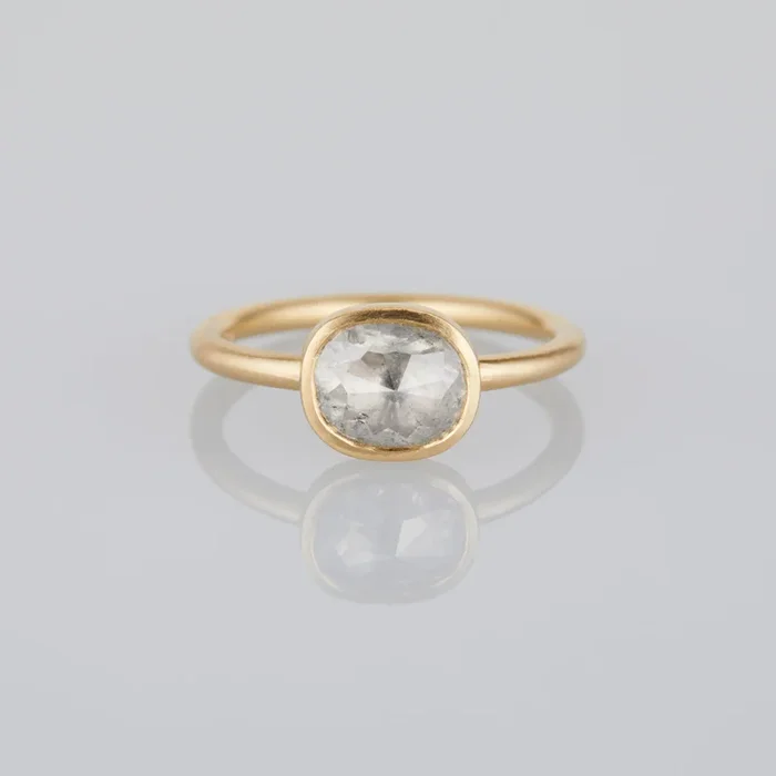 1.30 Carat One-of-a-Kind Rose Oval Cushion Cut White Diamond Ring | DR129-OOAK