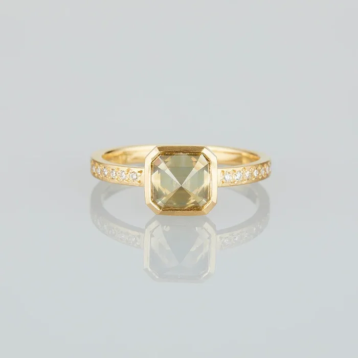 1.35 Carat One-of-a-Kind Mogul Emerald Cut Grey Diamond Ring | DR169-OOAK