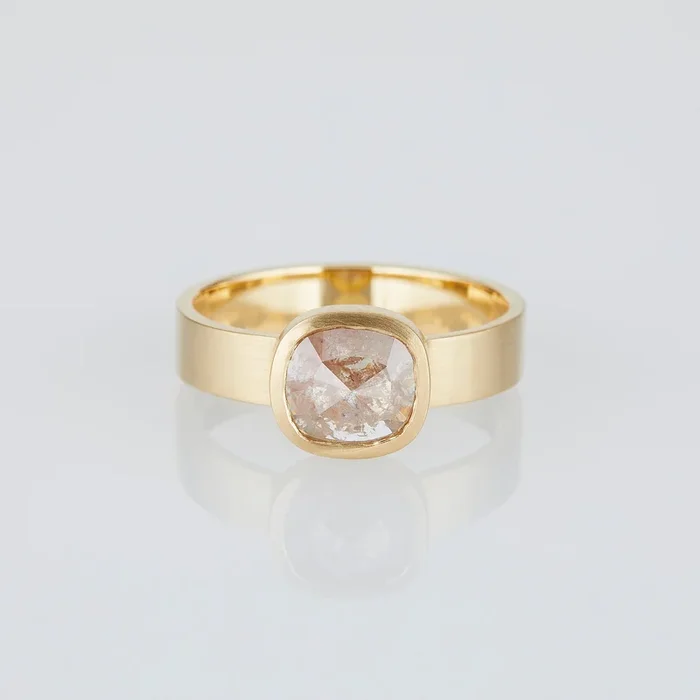 1.38 Carat One-of-a-Kind Rose Cut Grey x Orange Diamond Ring | DR210-OOAK