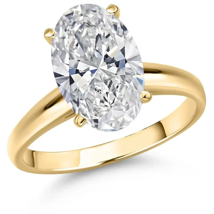 1-5 Ct IGI Certified Lab Grown Diamond in 14K Yellow Gold Solitaire Engagement Ring For Women | Oval Cut | E-F Color | VS1-VS2 Clarity | Wedding Anniversary Ring