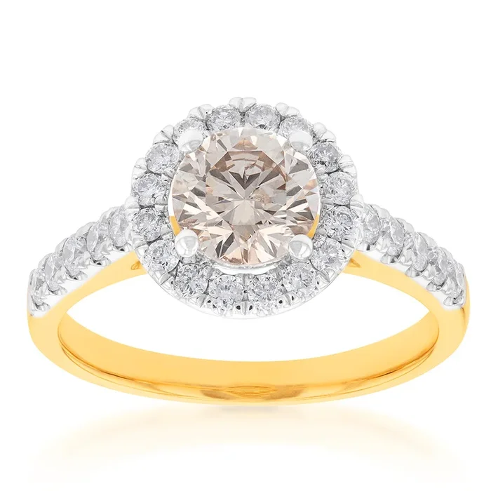 1.50 Carat Diamond Ring With 1 Carat Australian Centre Diamond in 9ct Yellow Gold