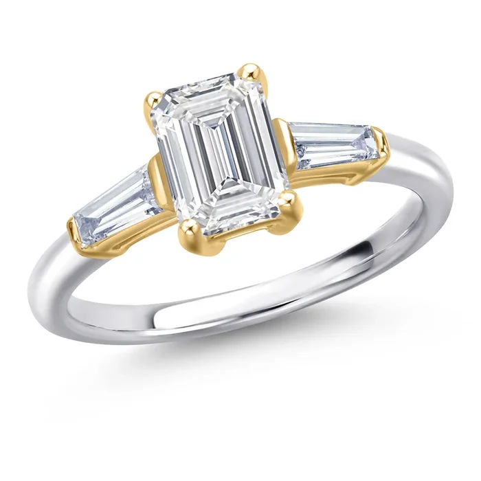 1.52 Cttw IGI Certified Lab Grown Diamond in 10K Two-Tone Gold Engagement Ring For Women | Center Diamond 1 Ct | E-F Color | VS1 Clarity | Available in Size 5,6,7,8,9