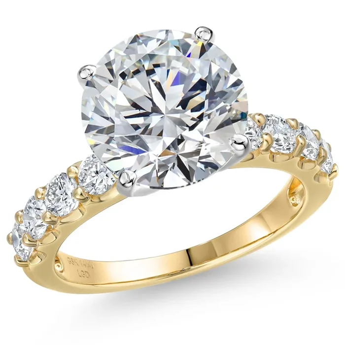 1.60-5.80 Cttw IGI Certified Lab Grown Diamond 14K Yellow and White Gold Engagement Ring For Women | E-F Color | VS1 Clarity | Wedding Anniversary Ring