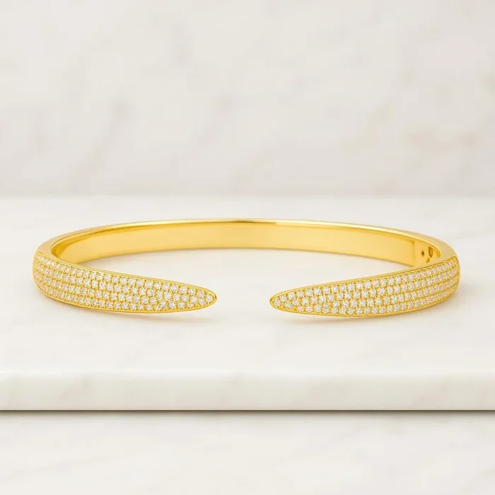 1.60 CT Open Cuff Round Lab Grown Diamond Bracelet For Her