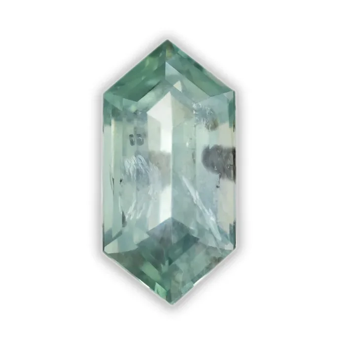 1.68ct 10.05×5.03×3.77mm ELONGATED HEXAGON CUT NATURAL GREEN MONTANA SAPPHIRE