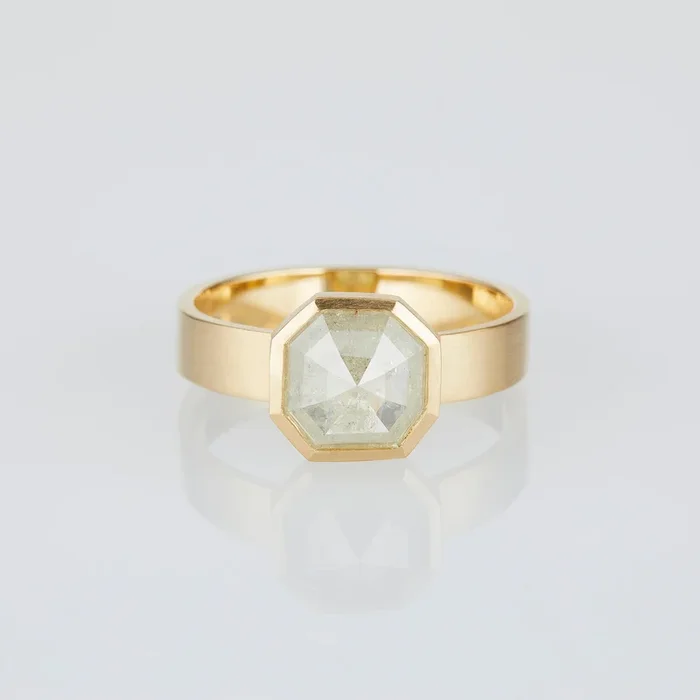 1.77 Carat One-of-a-Kind Rose Cut Milky Diamond Ring | DR213-OOAK