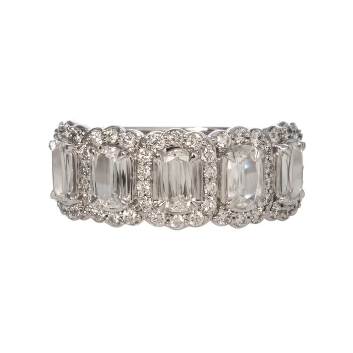 1.8ctw L’Amour Crisscut Diamond Five-Stone Halo Band