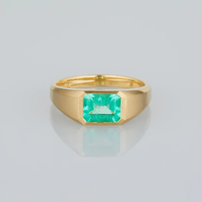 1 Carat One-of-a-Kind Emerald Signet Ring | ER55-OOAK