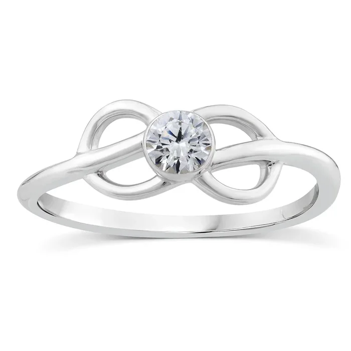10ct White Gold Luminesce Lab Grown Infinity 0.23 Carat Diamond Ring Size N½