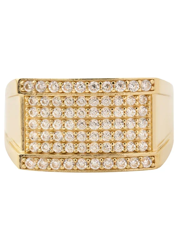 10K Gold Cz Pinky Ring For Men | 5 Grams