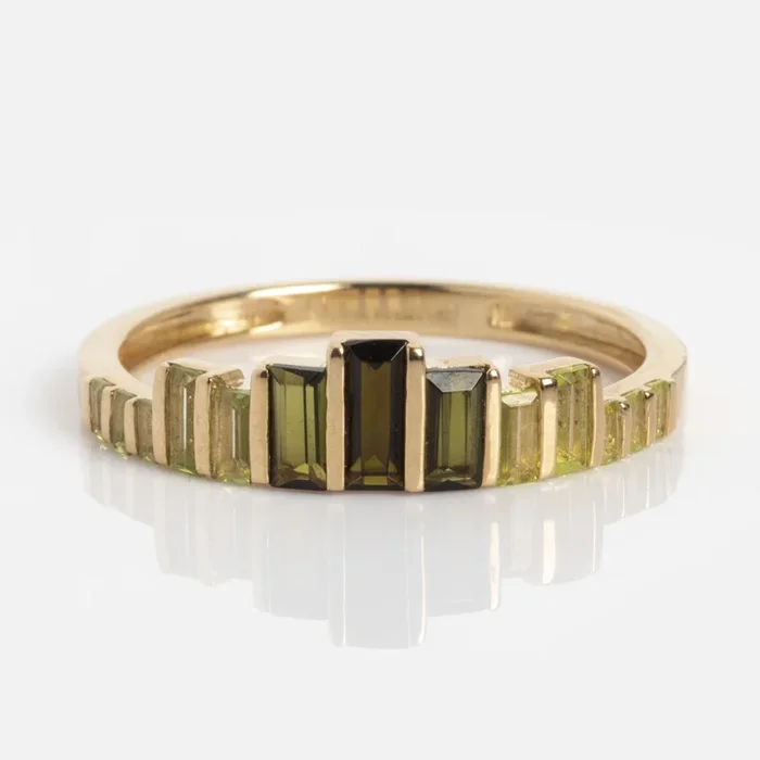 10k Green Tourmaline Skyline Band