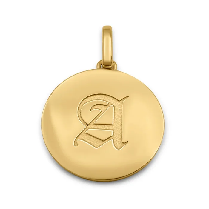 10K Personalized Solid Yellow Gold Letter Pendant