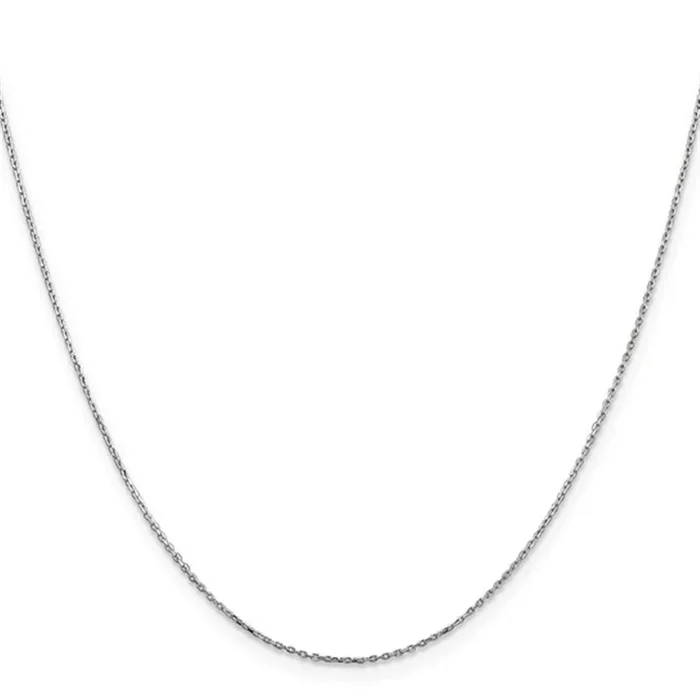 10K White Gold 16 Inches Cable Chain