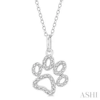 10K White Gold Petite Diamond Pendant