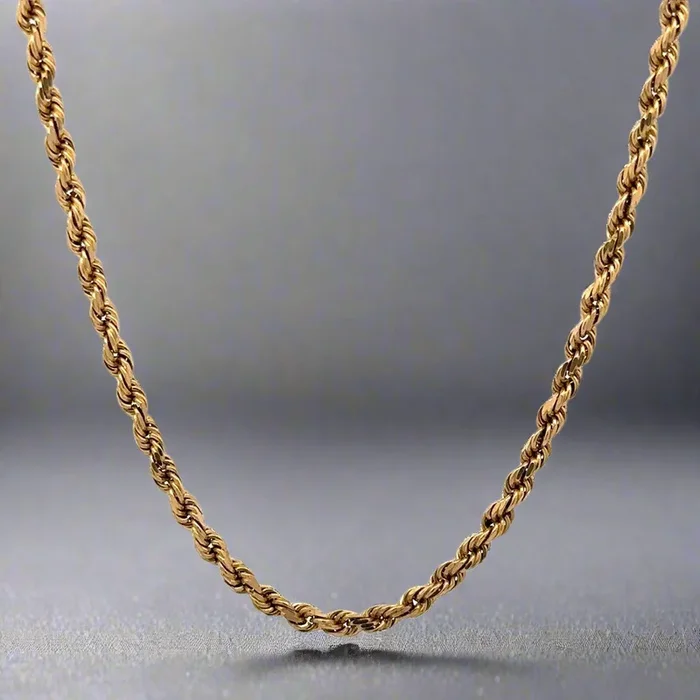 10K Yellow Gold 22″ 2.7mm Rope Chain