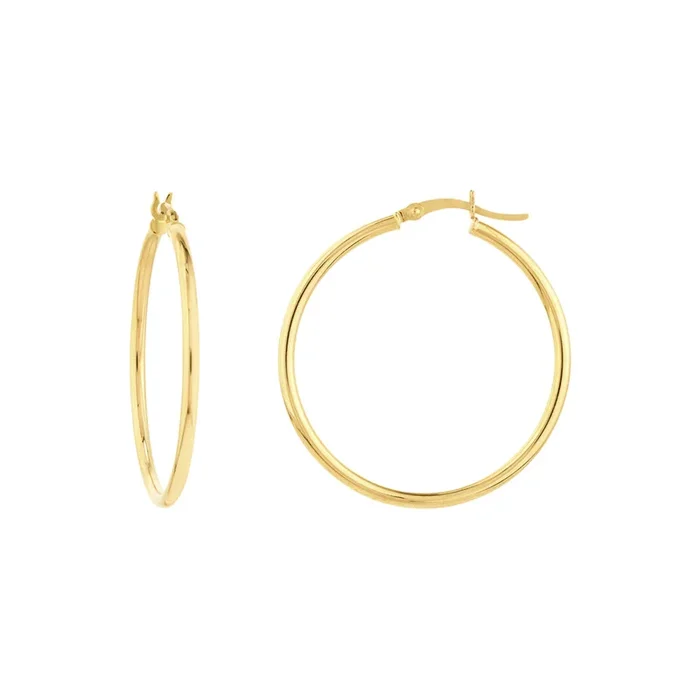 10K Yellow Gold 35MmHoop Earrings
