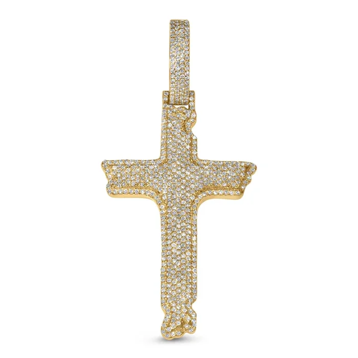 10k Yellow Gold Diamond Cross Pendant 0.93 ctw