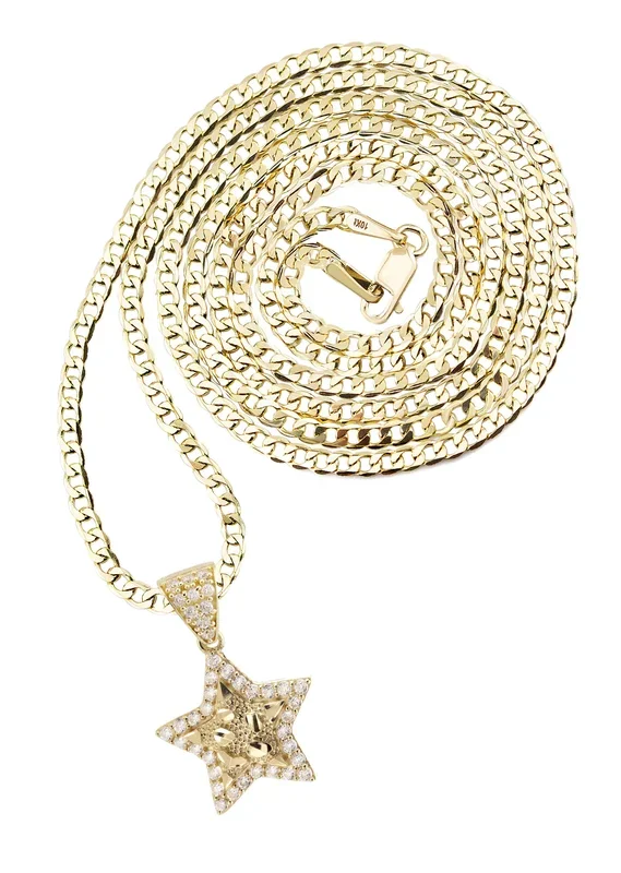 10K Yellow Gold Star Nugget Necklace | Appx. 1.6 – 5.6 Grams