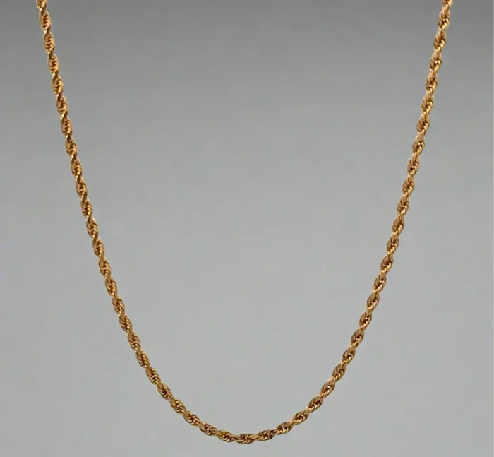 10K Yellow Gold Thin 1.8mm 24″ Unisex Rope Chain