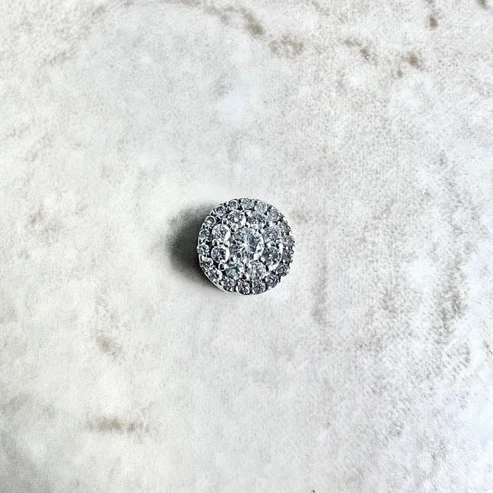 10K白金钻石簇吊坠