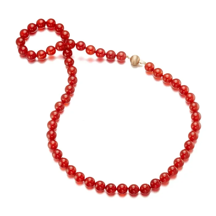 10mm Carnelian Bead Necklace