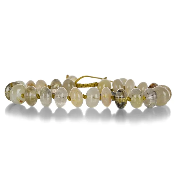 10mm Smooth Gold Rutile Beaded Bracelet